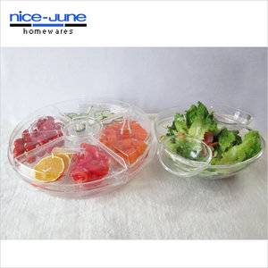 Acrylic Tray Appetizers On Ice With Lids Keeps