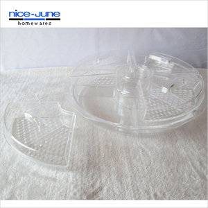 Acrylic Divided Sections Serving Tray / Compartment Party Appetizer Platter
