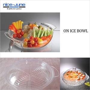 Manufactured clear 3 Pieces BPA Free Acrylic On Ice Serving Tray
