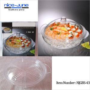 Dishwasher Safe Round shape Unbreakable Buffet on Ice serving Tray