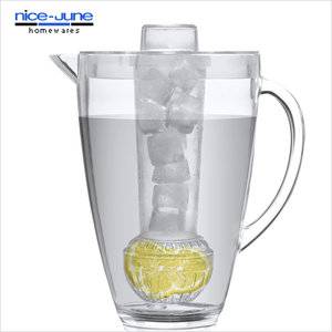 Best Quality BPA Free Acrylic Iced Belly Pitcher with Built-in ice Tube