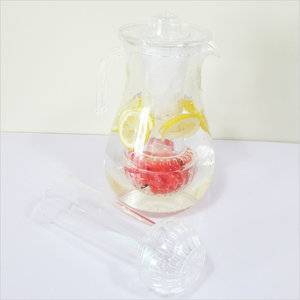 Unbreakable 2 in 1 acrylic infuser cooler water plastic juice pitcher