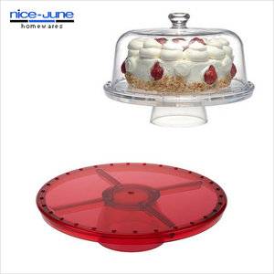 Unbreakable Clear Acrylic Cake Stand with Dome Cover