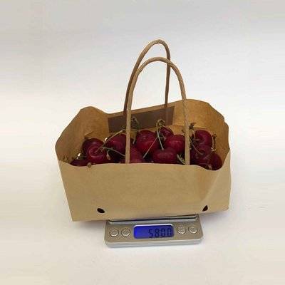 wet strength cherry paper bag with ventilation and handle