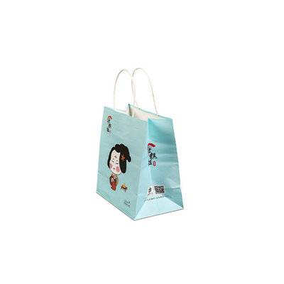 Customized kraft promotional paper bags with twisted handle